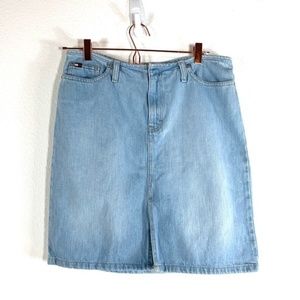 TOMMY HILFIGER Denim Front Split Skirt